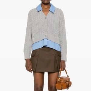 April Layered Cable Knit Cardigan